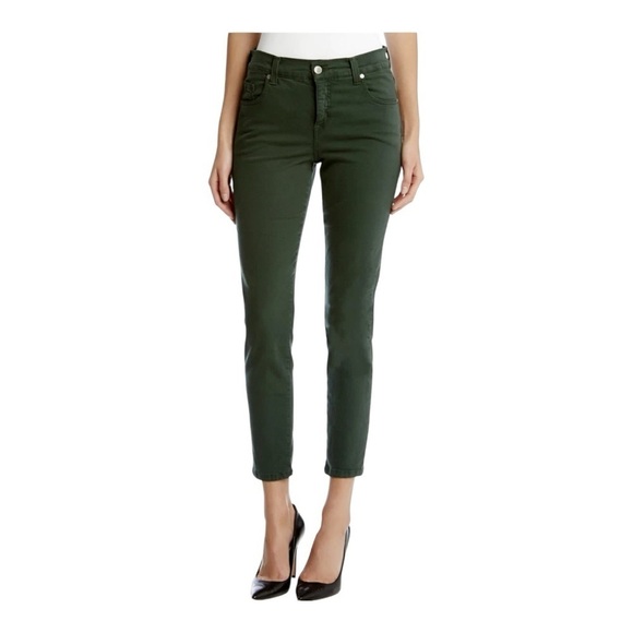 katen kane Denim - Karen Kane 3L82138 Forest Green Zuma Crop Stretch Denim Skinny Jeans, Size 10